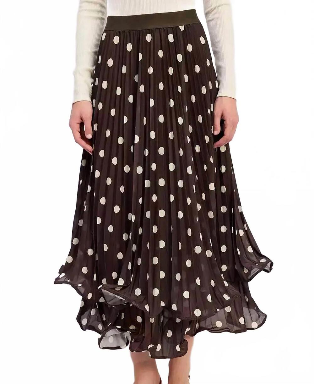 NEW EN SAISON lainey maxi skirt in brown